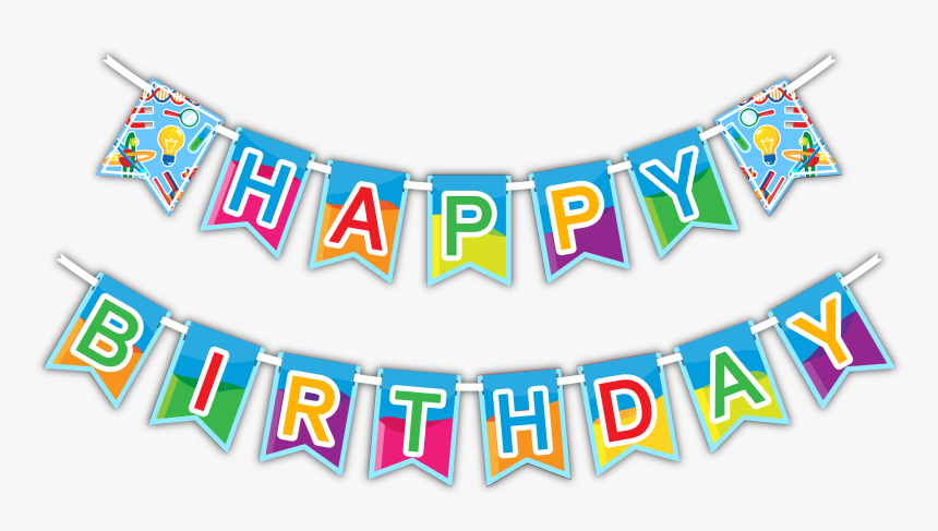 Super Science "happy Birthday - Banner Happy Birthday Ribbon, HD Png Download, Free Download