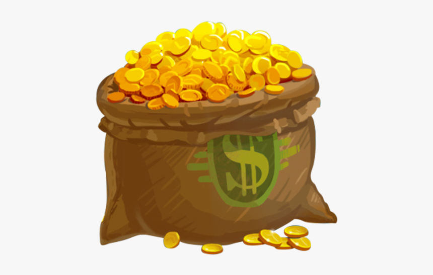 Gold Coins Fall Out Of Bag Png Image Free Download - Gold Coin Bag Png, Transparent Png, Free Download