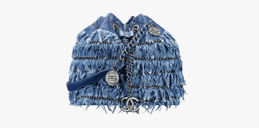 Handbag Denim Fringe Jeans Chanel Free Photo Png Clipart - Chanel Denim Bucket Bag, Transparent Png, Free Download