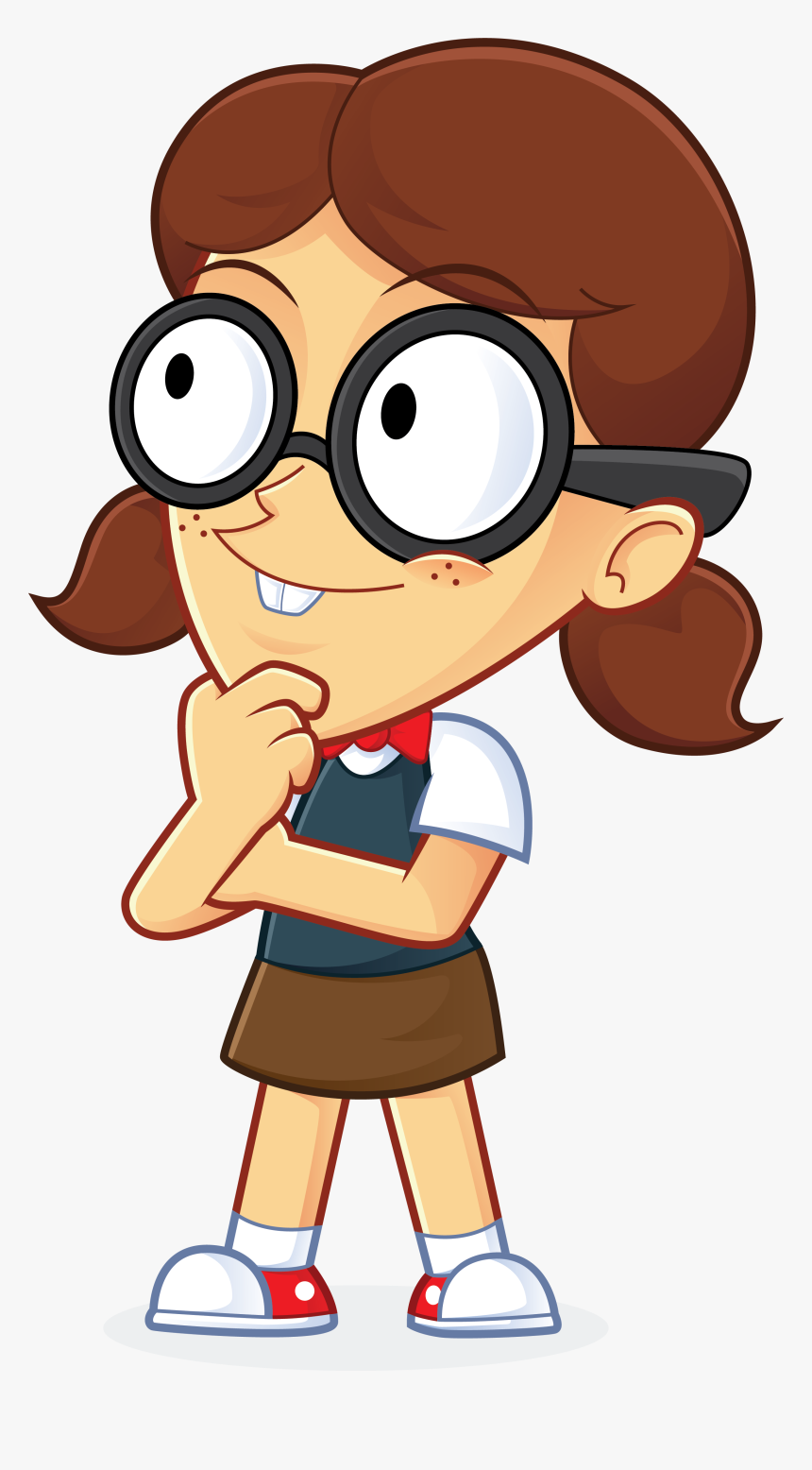 Person Cartoon Group People - Clever Girl Cartoon Character, HD Png Download, Free Download