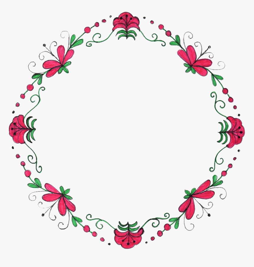 Circle Flower Frame Png Hd, Transparent Png, Free Download