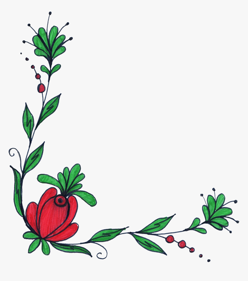 Flower Border Design Drawing, HD Png Download, Free Download