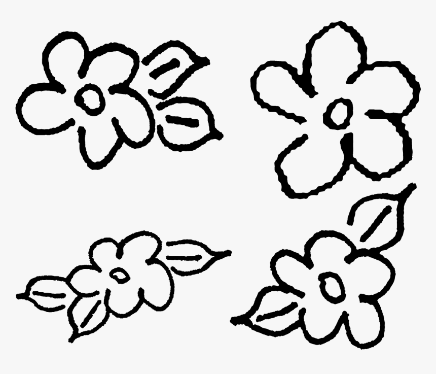 Flowers Hand Drawn Floral Collage Sheet Printable Clipart - Doodle Flower Hand Drawn Png, Transparent Png, Free Download