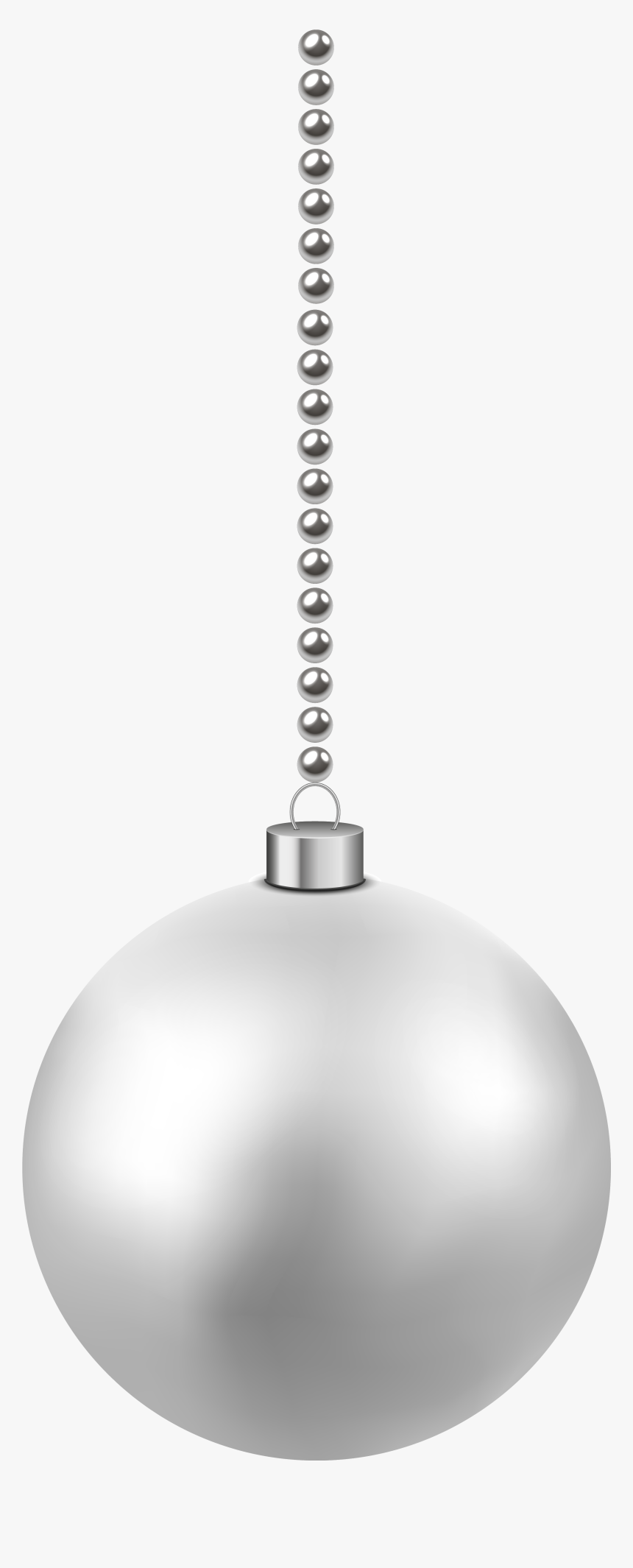 White Ball Png - Hanging Christmas Ball Silver, Transparent Png, Free Download