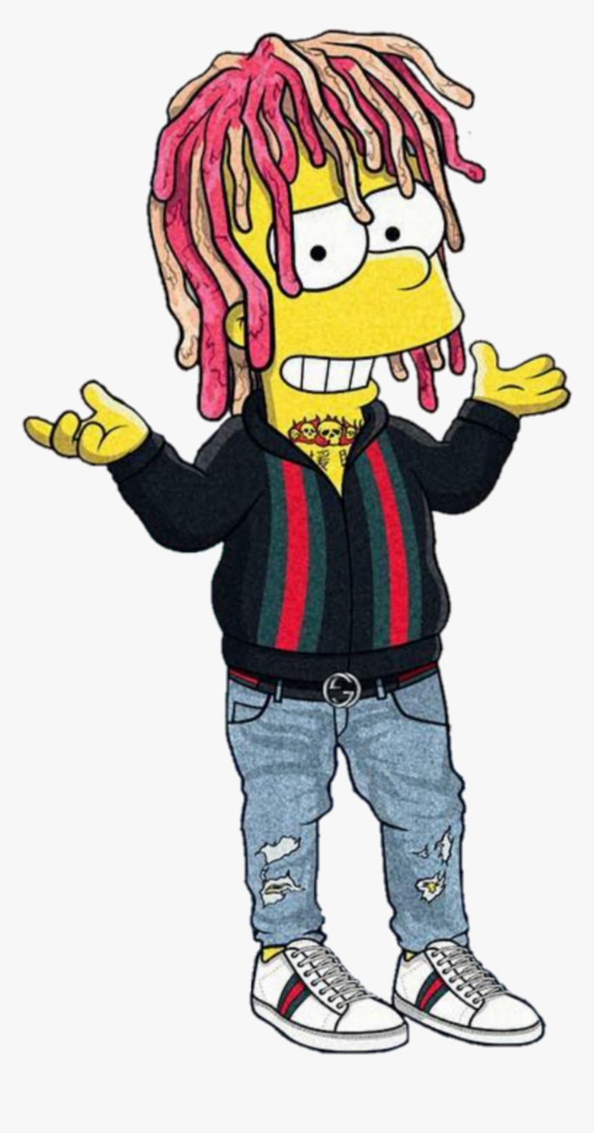 Bart Clipart Squall Jean - Lil Pump Bart Simpson, HD Png Download, Free Download