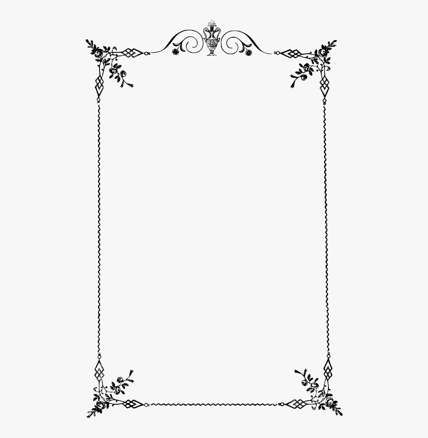 Classic Vintage Border Png - Border Frame Transparent Black And White, Png Download, Free Download