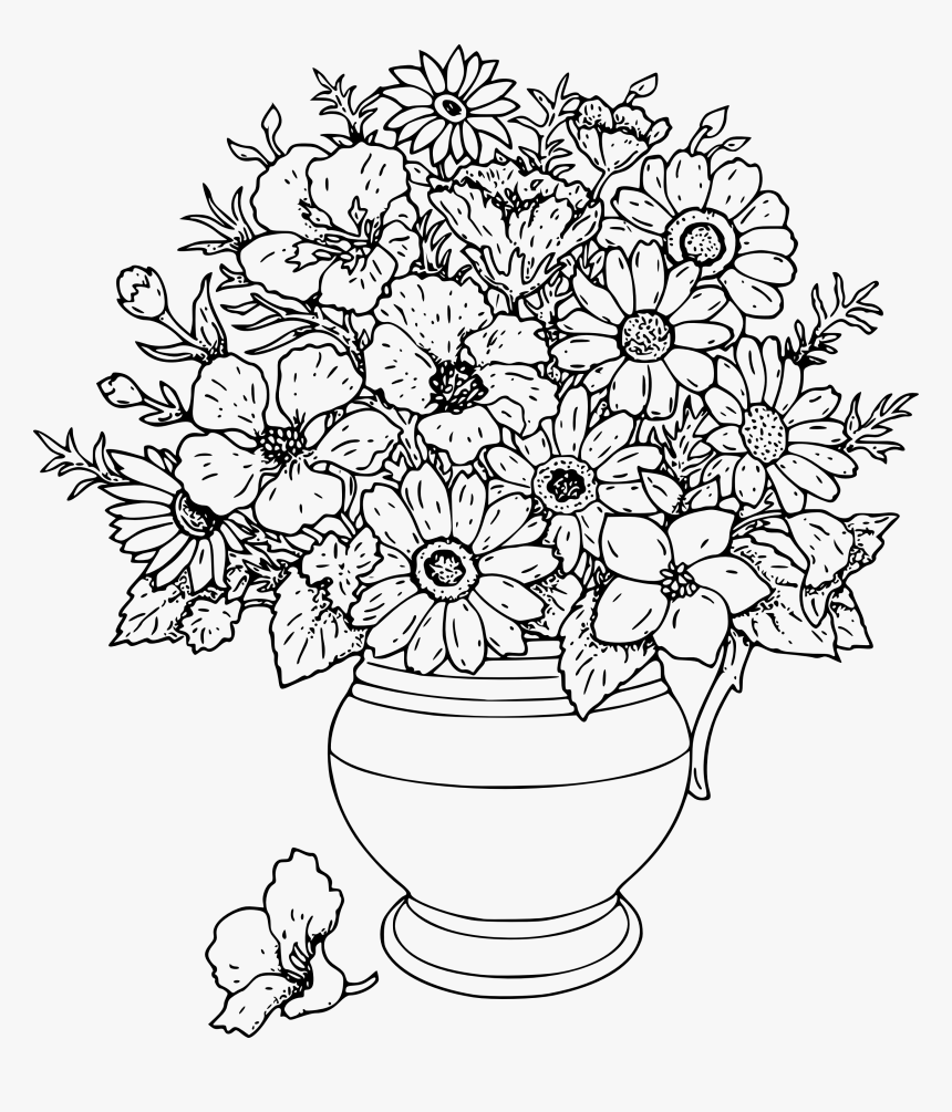 Flowers Line Drawing Images - Flower Cool Coloring Pages, HD Png Download, Free Download