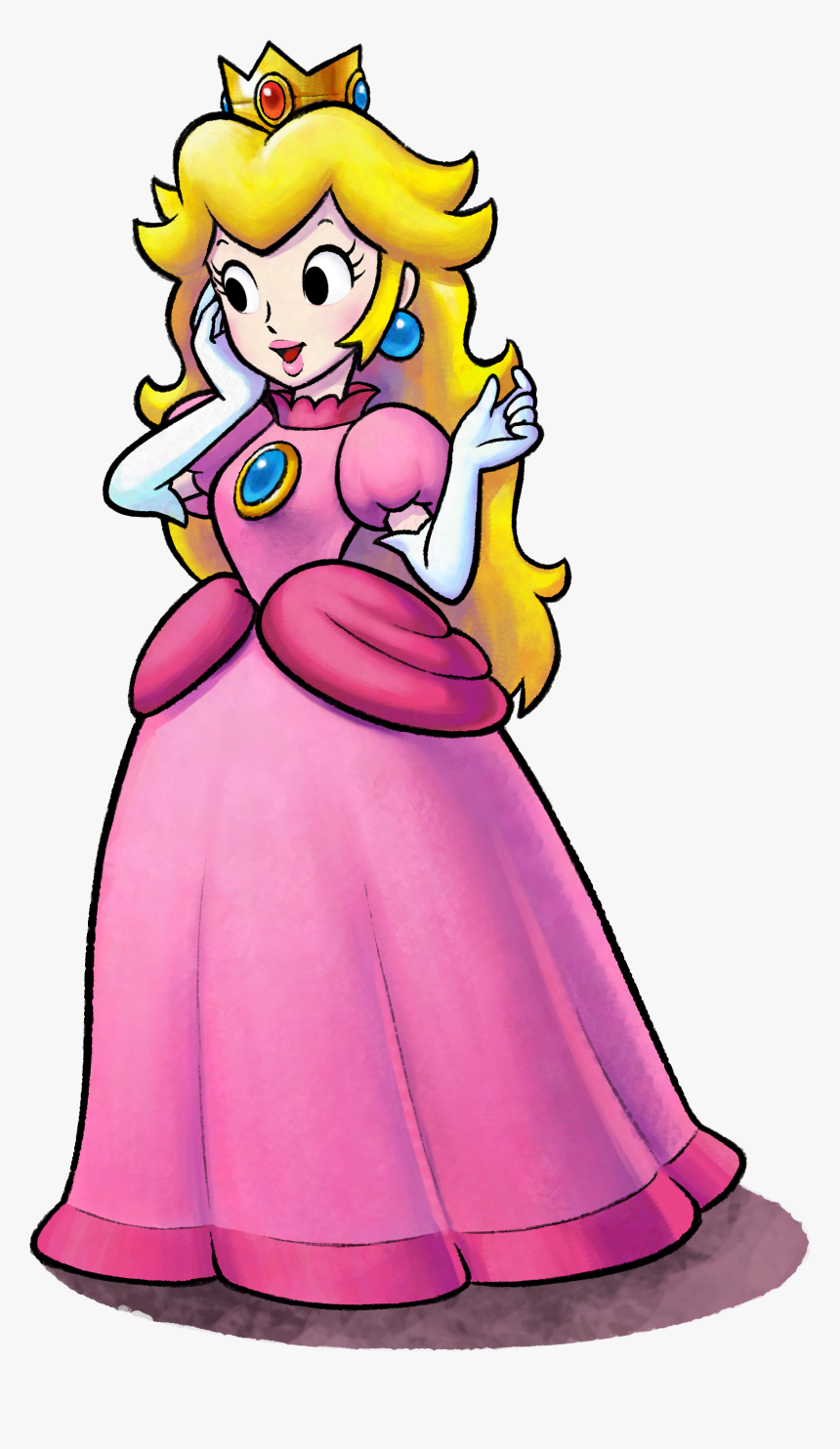 Princess Peach Clipart Confused - Princess Peach Mario And Luigi, HD Png Download, Free Download