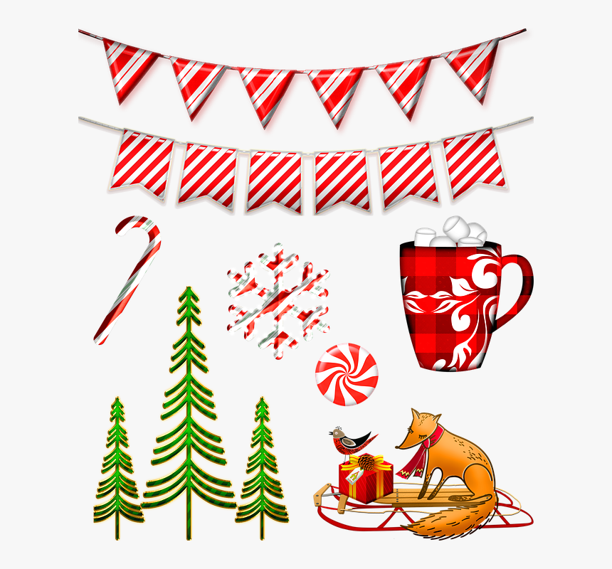 Candy Cane Bunting, Christmas Trees, Christmas Banner - Christmas Day, HD Png Download, Free Download