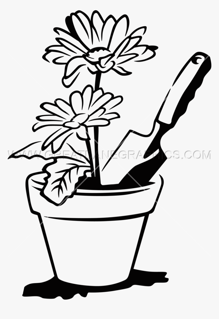 Drawn Vase Line Drawing - Clip Art Flower Pots, HD Png Download, Free Download