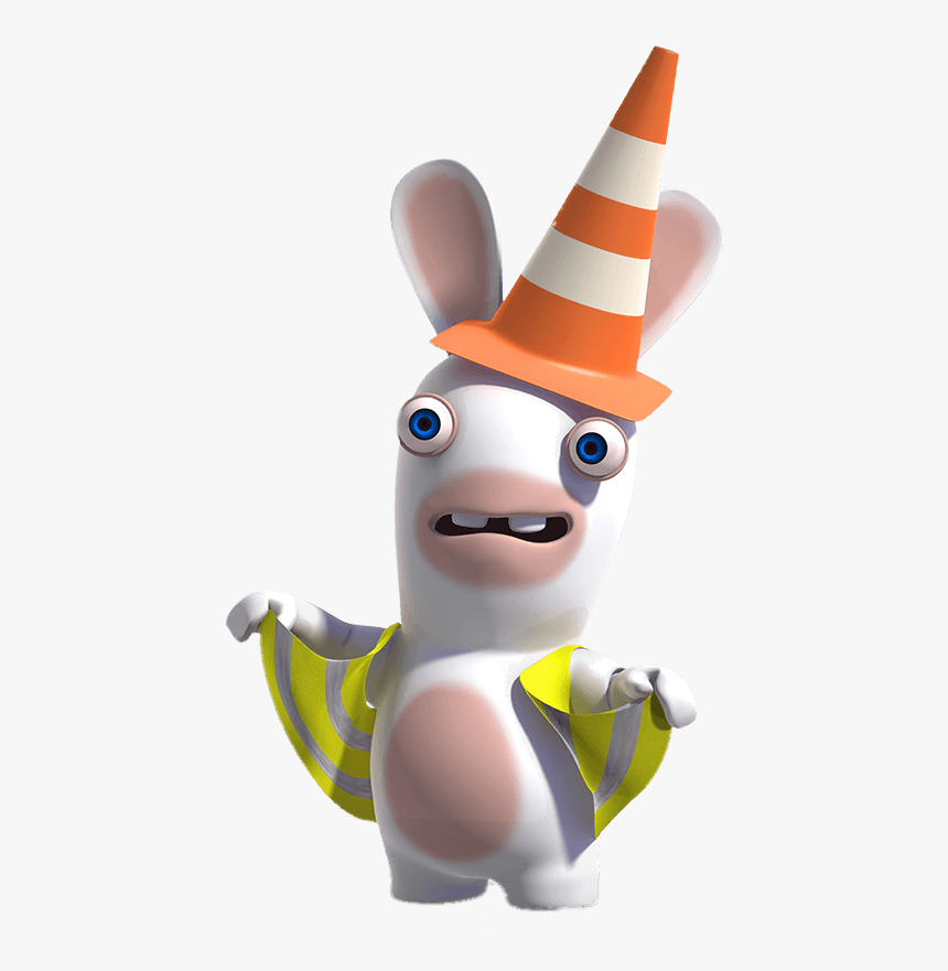 Rabbid Safety Cone On Head - Rabbids Stickers, HD Png Download, Free Download