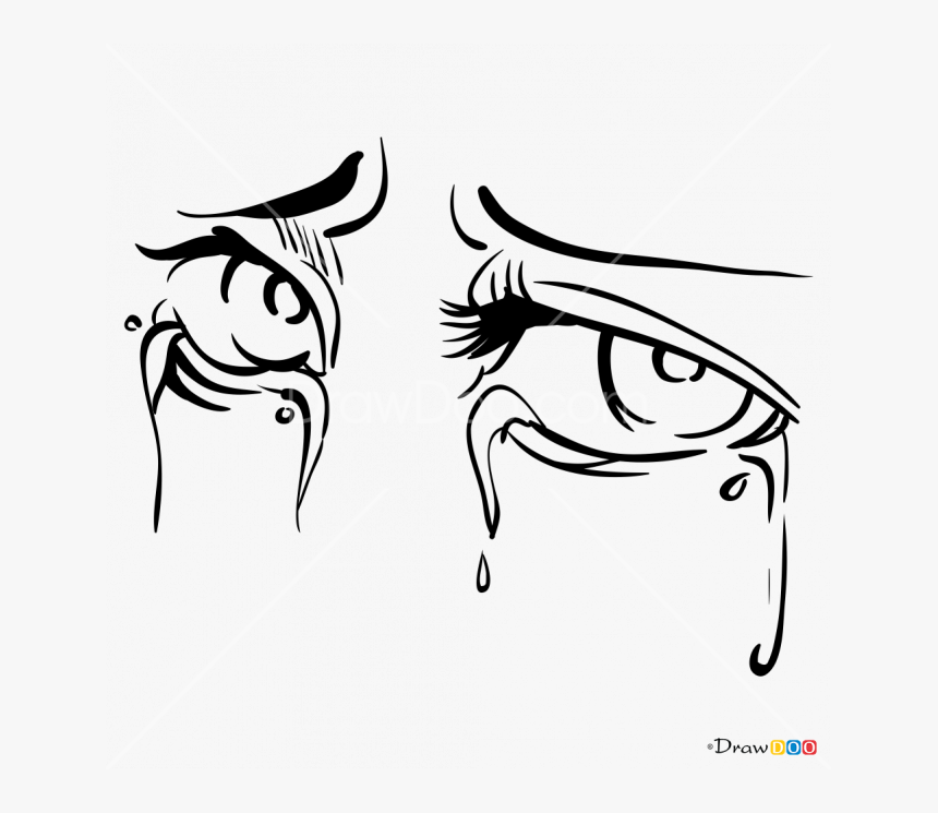 Clip Art Drawing Of Crying Eyes - Cartoon Crying Eyes Drawing, HD Png ...