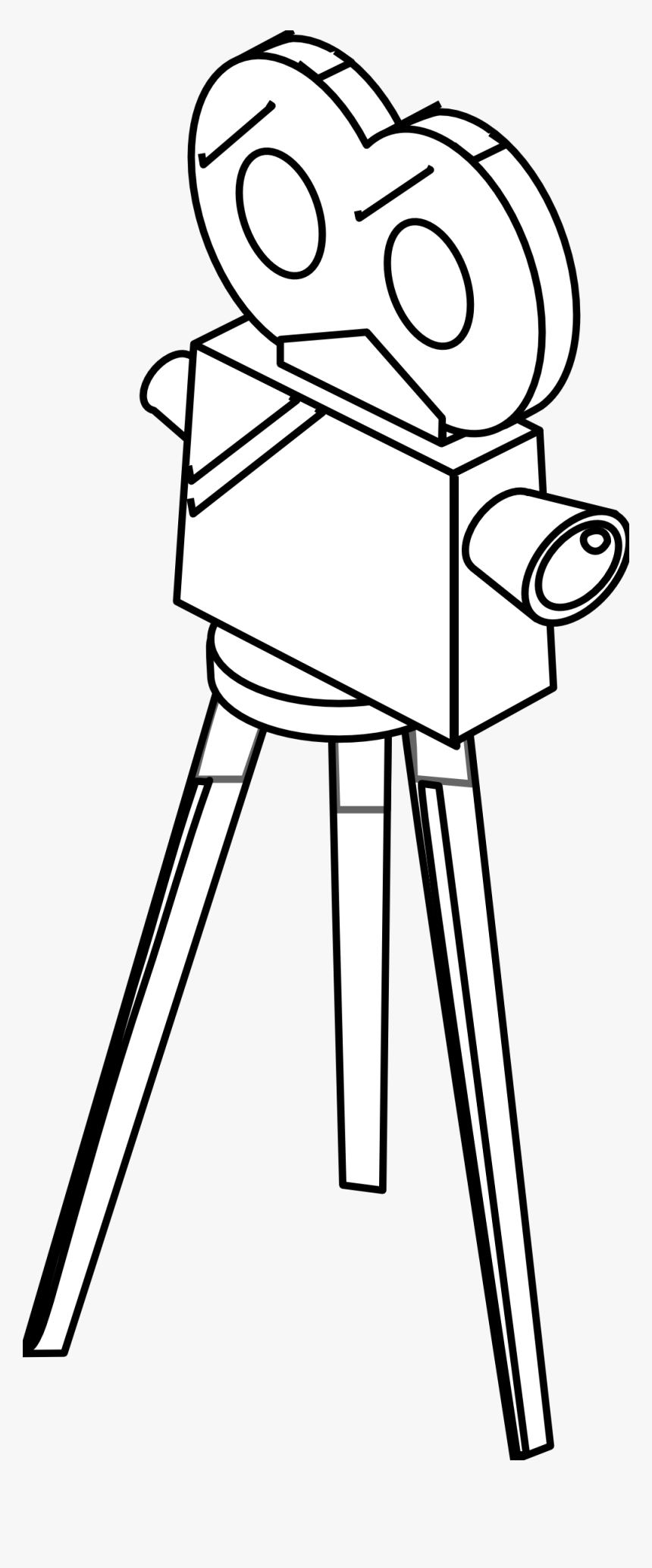 Movie Camera Black White Line Art S Coloring Book Colouring - Movie Camera Coloring Page, HD Png Download, Free Download