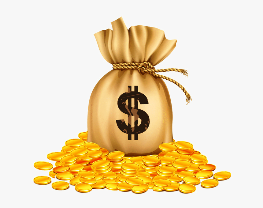 Money Bag Gold Coin Bank - Sac D Argent Png, Transparent Png, Free Download