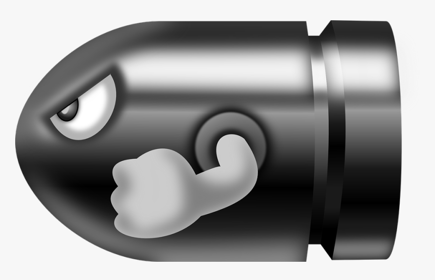 Bala, Munición, Tiro, Arma, Dibujos Animados, Disparar - Bullet Bill Svg, HD Png Download, Free Download