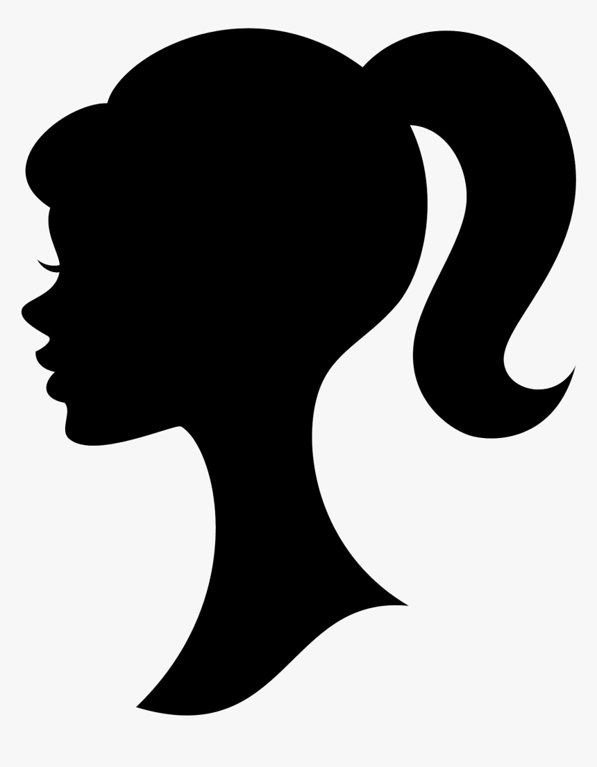 Barbie Png Black And White - Barbie Head Silhouette, Transparent Png, Free Download