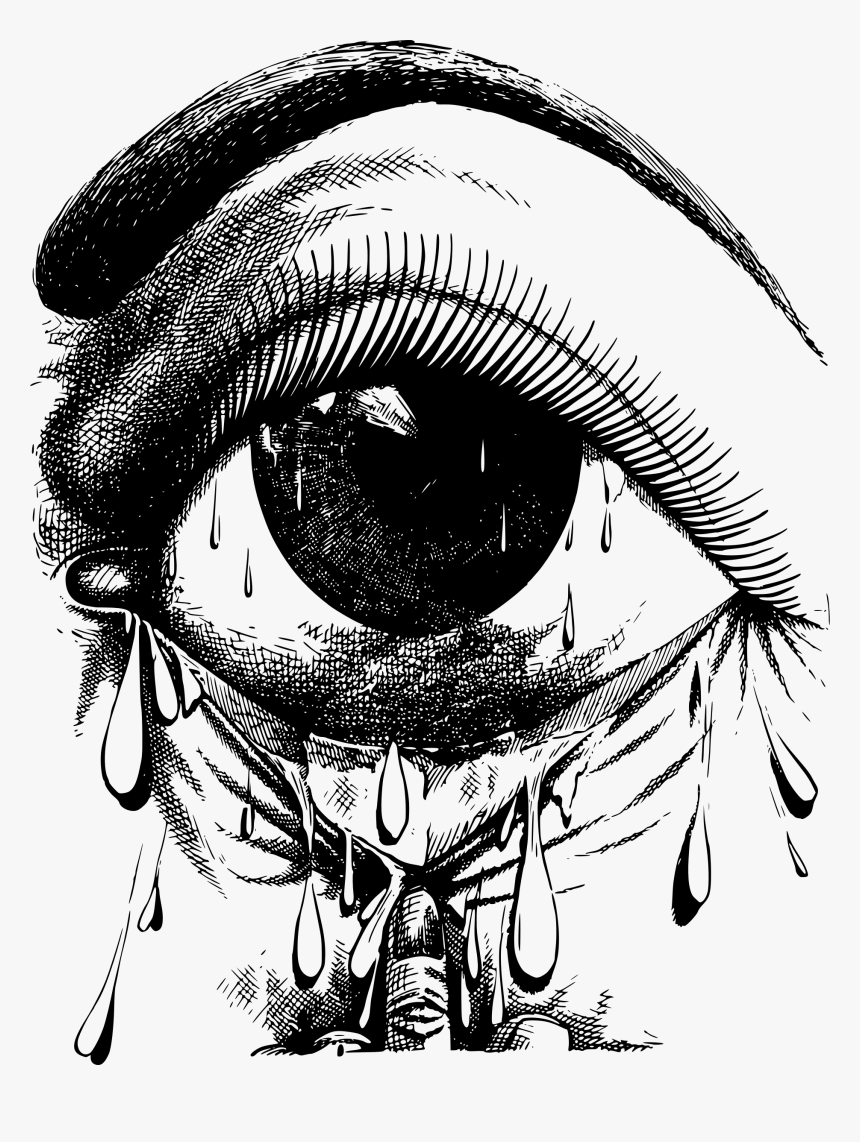 Clip Art Drawing Of Crying Eyes, HD Png Download, Free Download