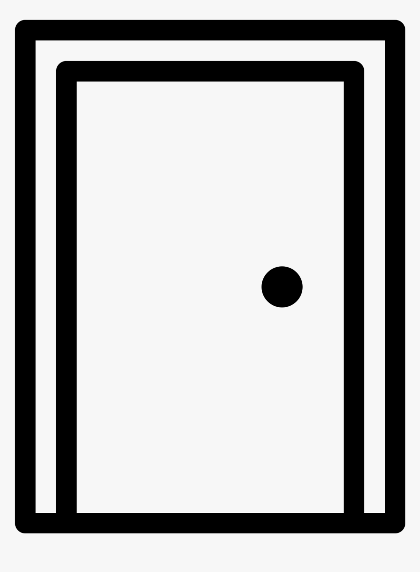 Transparent Door Clipart - Rectangle Shaped Door Black And White, HD Png Download, Free Download