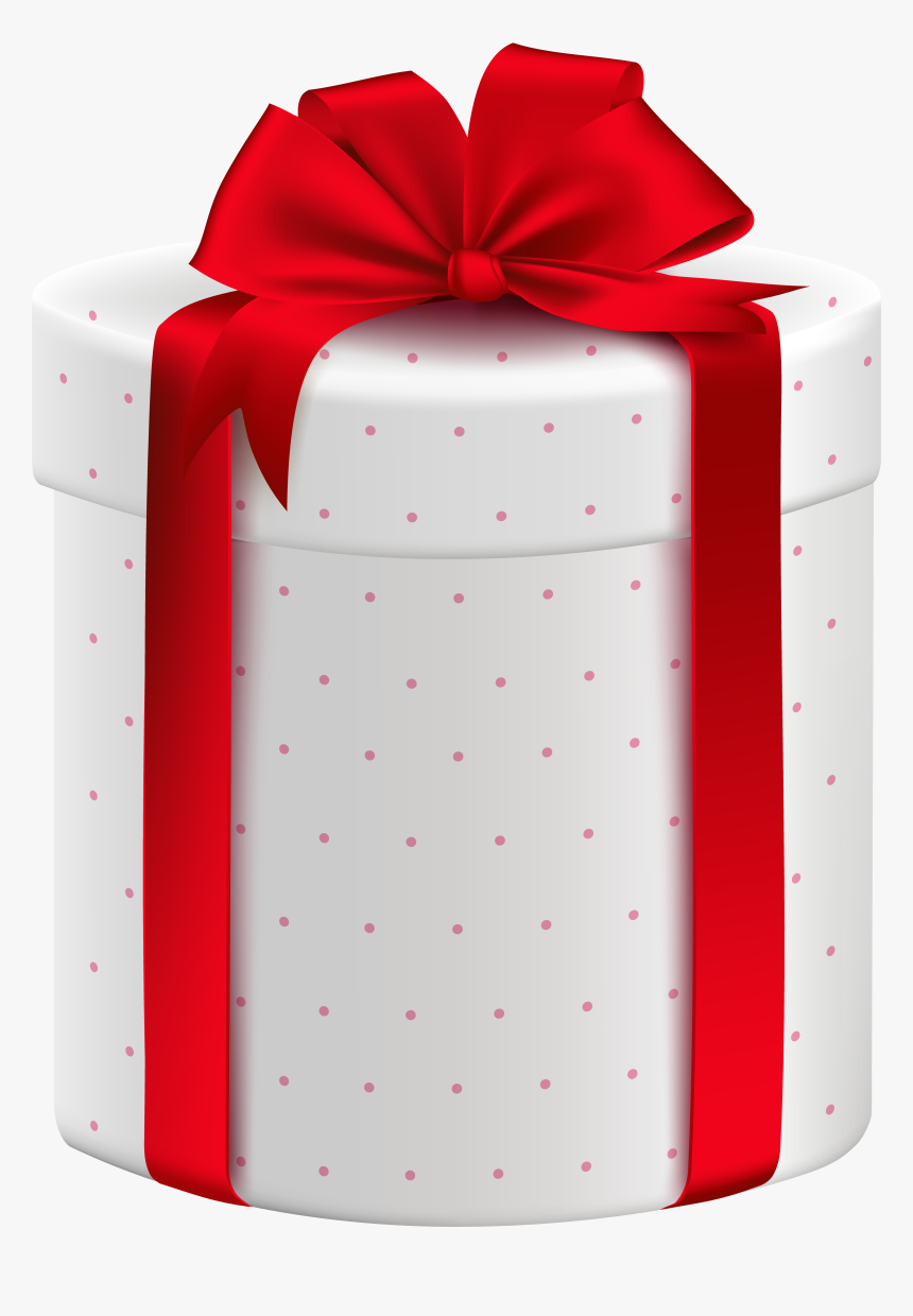 White Gift Box With Red Bow Png Clipart Image Christmas - Christmas Gift Box Png, Transparent Png, Free Download