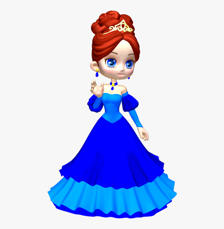 Doll,blue,cartoon,clip Blue,fictional Character - Princess Clipart, HD Png Download, Free Download