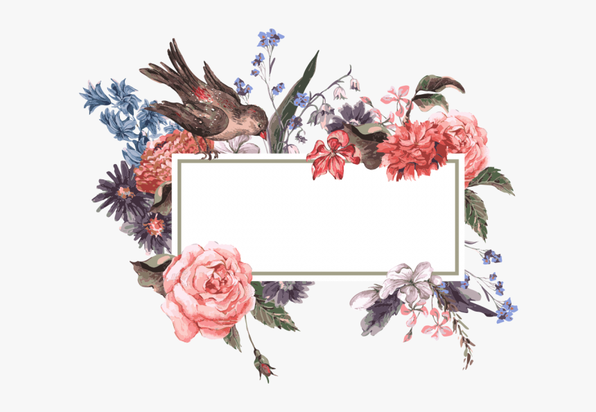 Flower Wedding Invitation - Watercolor Flower Frame Png, Transparent Png, Free Download