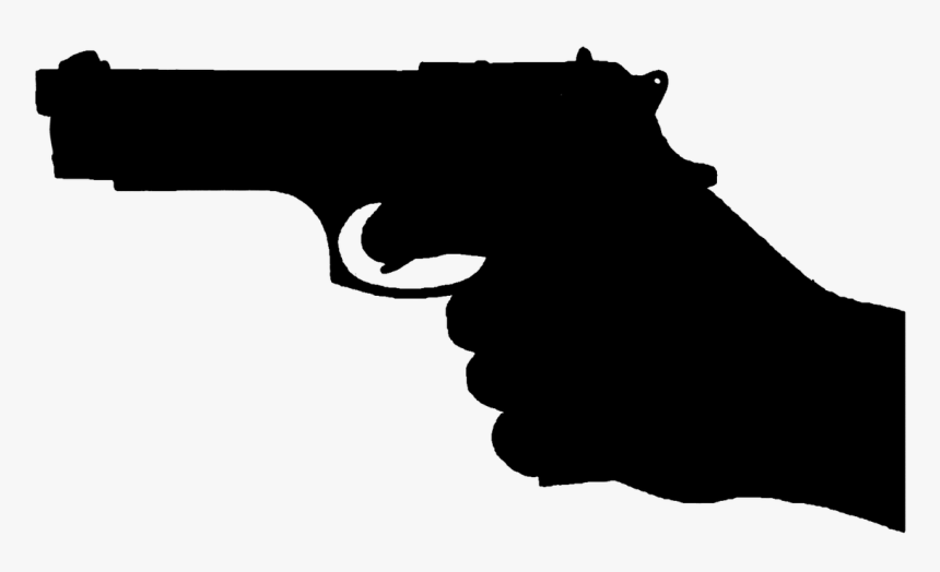 Pistol Handgun Weapon - Hand With Gun Silhouette, HD Png Download, Free Download