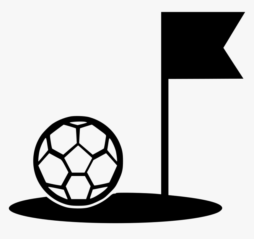 Foot Field Soccer Flag Border Game - Escudo Con Balon, HD Png Download, Free Download