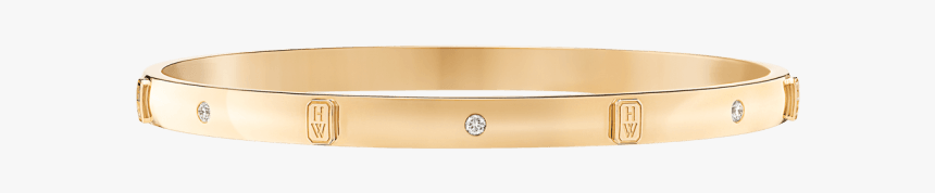 Hw Logo By Harry Winston, Accent Yellow Gold Diamond - Bangle, HD Png Download, Free Download