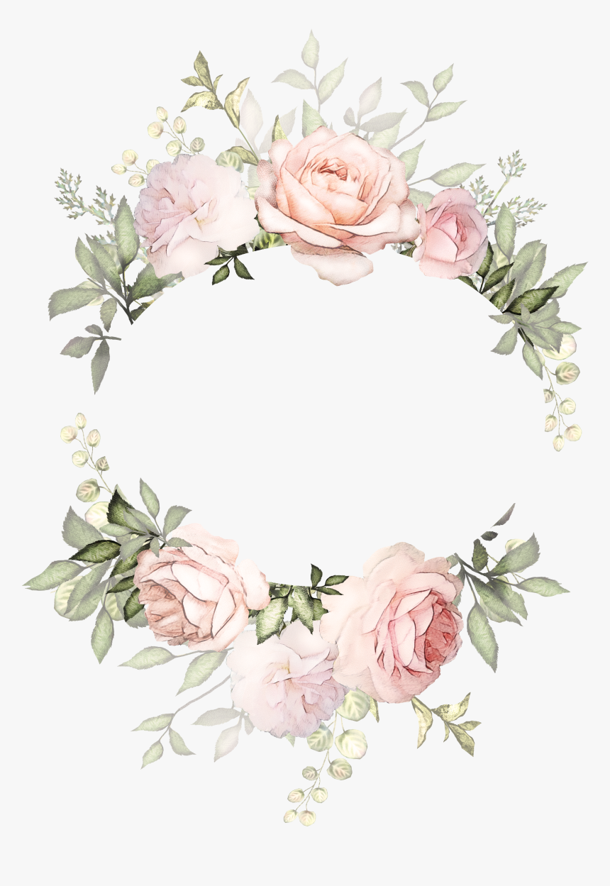 Flower Wreath Illustration Design Invitation Floral - Watercolor Flower Frame Png, Transparent Png, Free Download