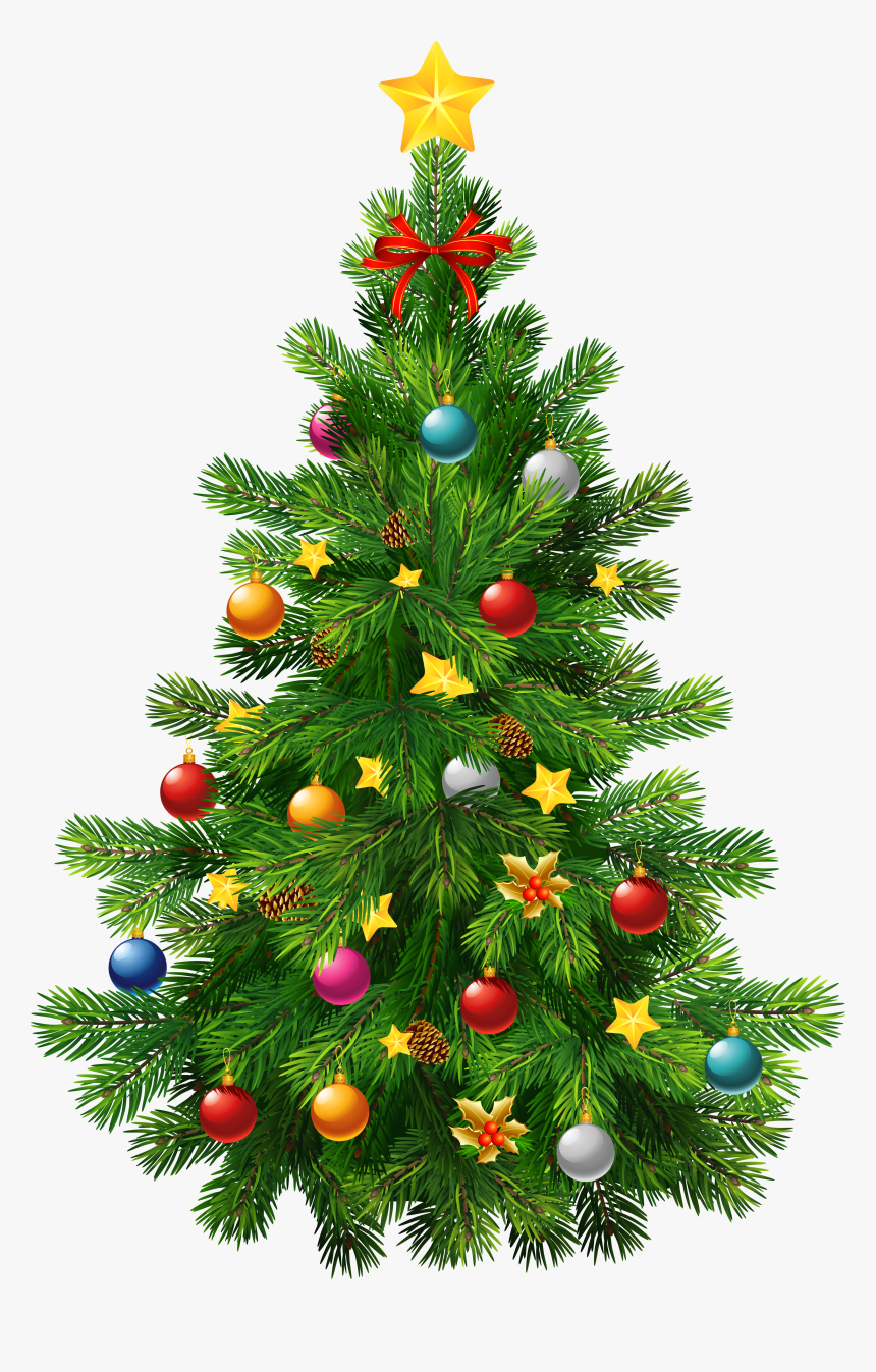 White Christmas Tree With Red Ornaments Png - Christmas Tree Background Png, Transparent Png, Free Download