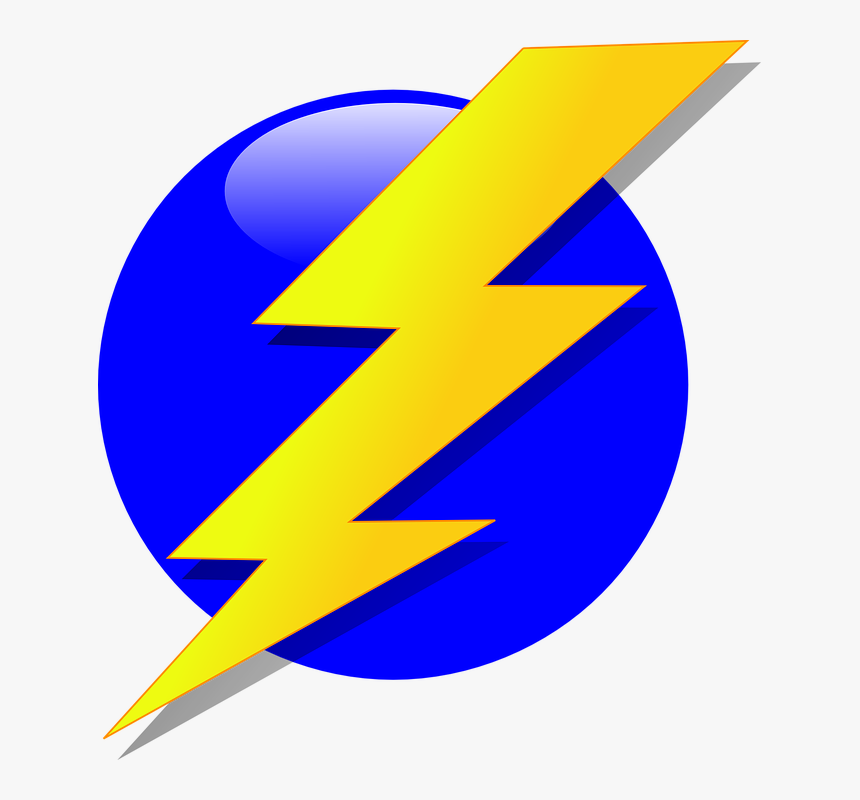 Perno, Rayo, Electricidad, Flash, Amarillo, Bola Azul - Blue And Yellow Lightning Bolt, HD Png Download, Free Download