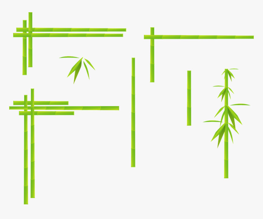 Bamboo, Corner, Grass, Japan, Jungle, Leaves, Plant - Black Border Line Design, HD Png Download, Free Download
