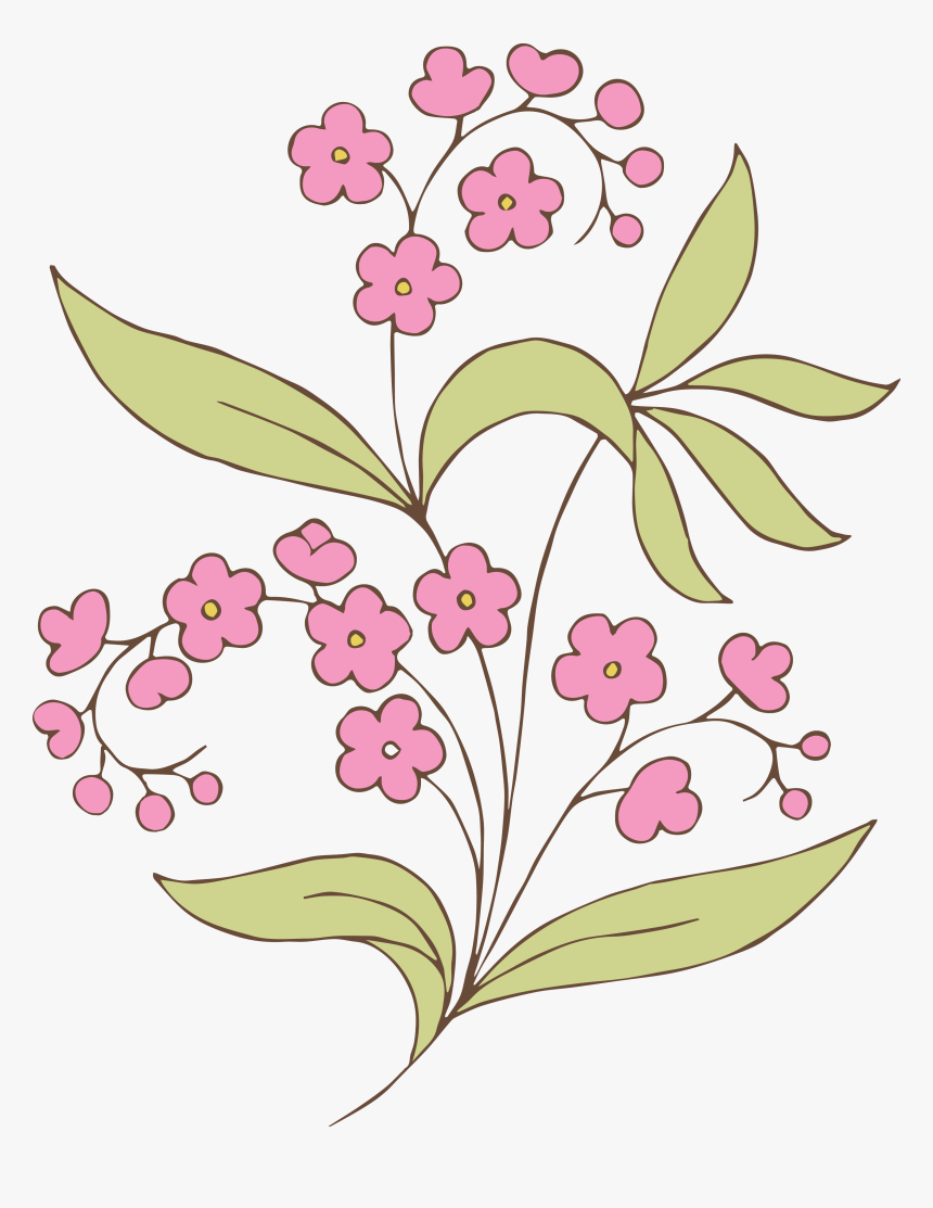 Free Stock Vector Clip Art � Vintage Greenery - Png Vintage Vector Flower, Transparent Png, Free Download