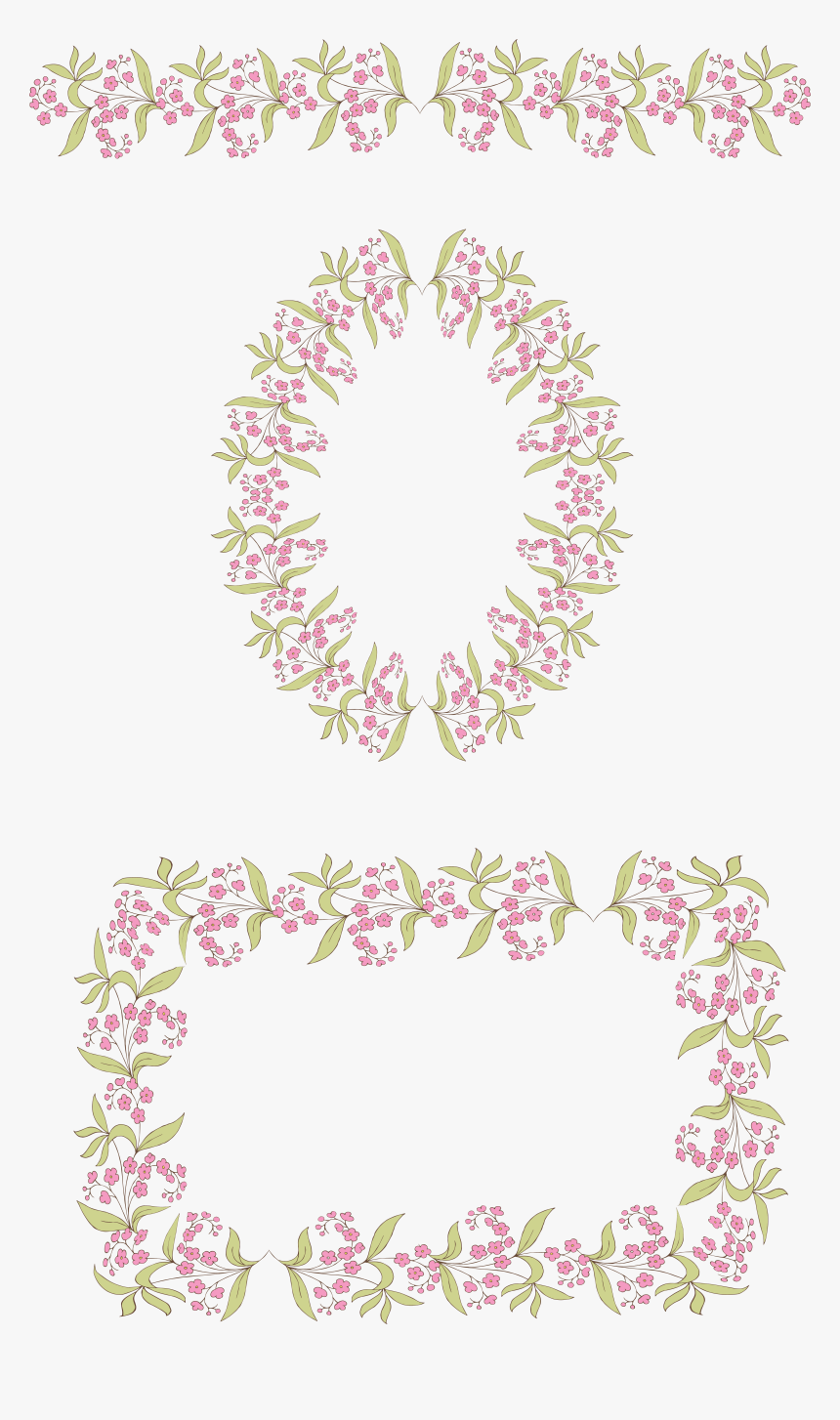 Vintage Floral Clip Art Free - Vintage Flowers Border Clip Art, HD Png Download, Free Download