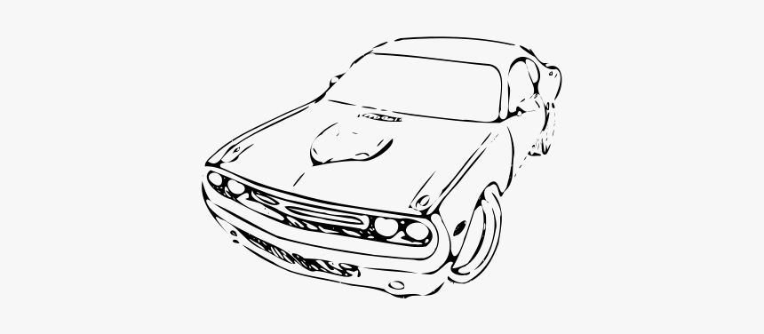 Muscle Car Sketch - Car Sketch Png, Transparent Png, Free Download