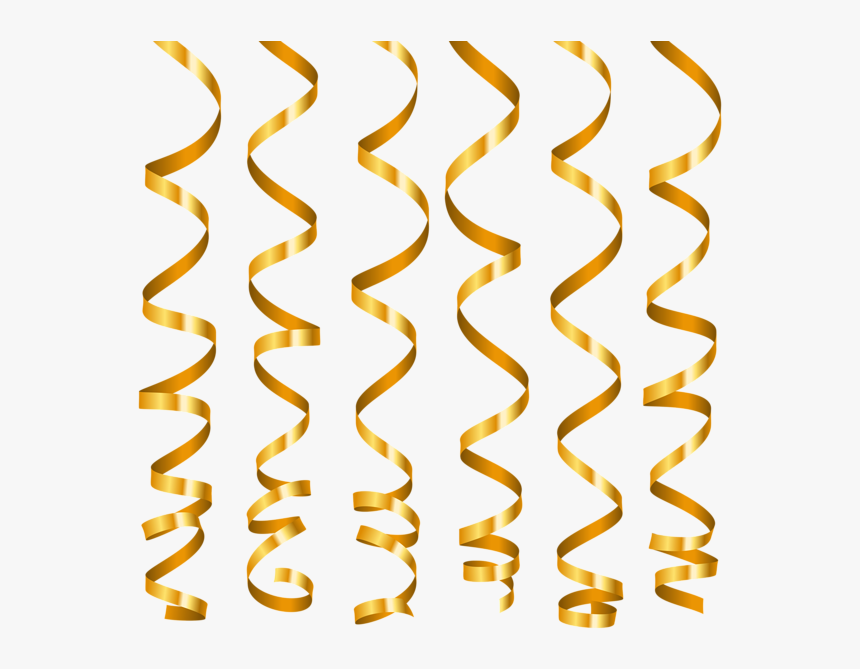 #gold #curly #ribbons #clipart #transparentbackground - Christmas Gold Ribbons Png, Png Download, Free Download