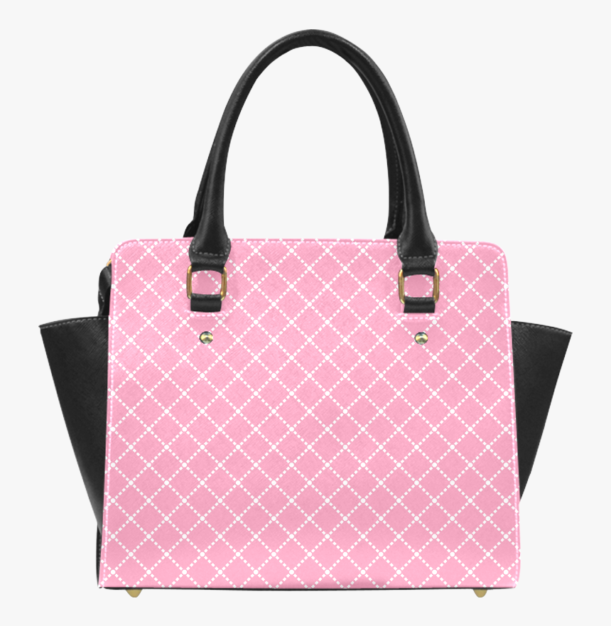 Pastel Pink And White Diagonal Grid Classic Shoulder - Handbag, HD Png Download, Free Download