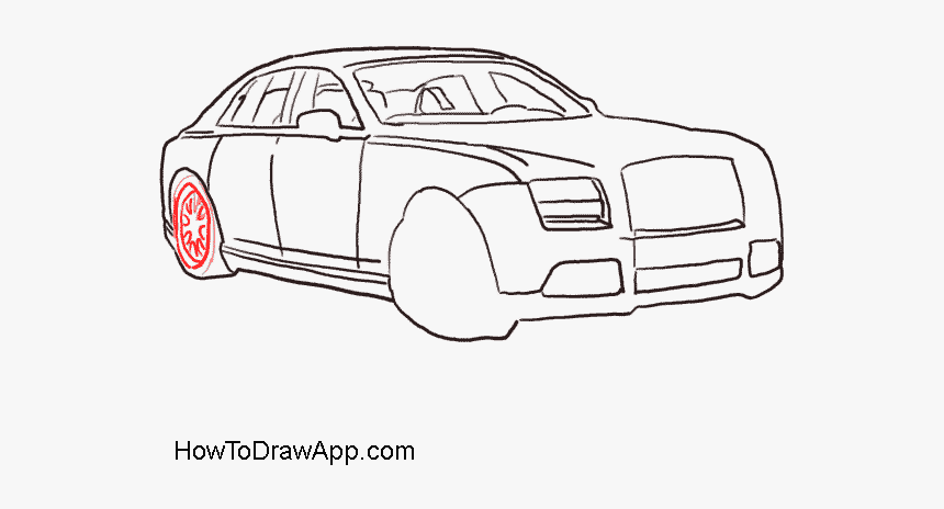 Rolls Royce Drawing In Easy Steps - Executive Car, HD Png Download, Free Download