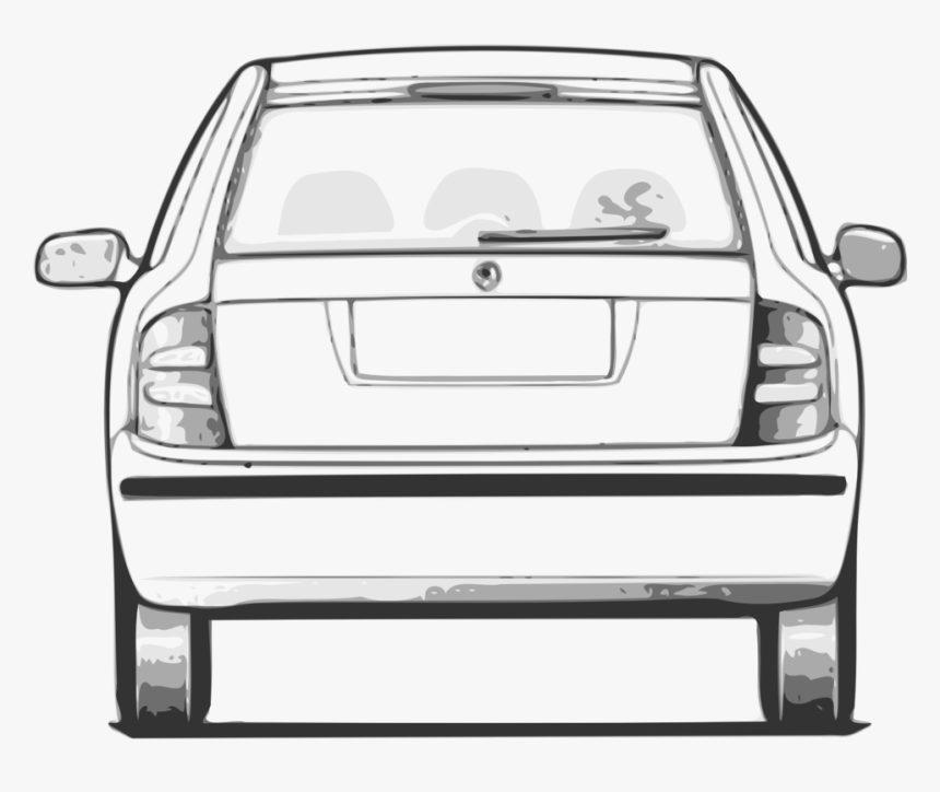 Car From Behind Drawing, HD Png Download, Free Download