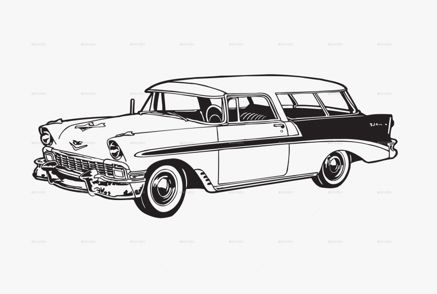 Collection Of Free Drawing Cars Antique Car Download - Drawing Of Vintage Car, HD Png Download, Free Download