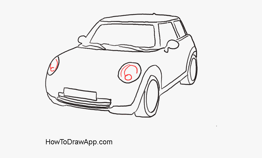 How To Draw A Rolls Royce Step By Step A Photo Lesson - Draw A Mini Cooper, HD Png Download, Free Download