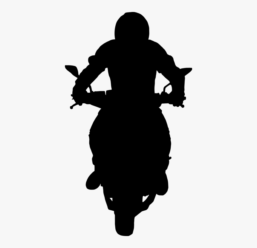 Silhouette,monochrome Photography,black - Motorcycle Rider Silhouette Vector, HD Png Download, Free Download