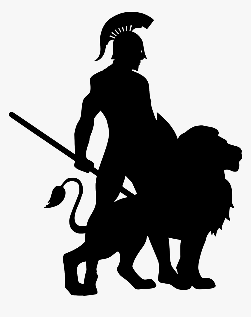 Lion, Spartan, Silhouette, Army, Roman, Soldier, Animal, - Spartan Warrior Silhouette, HD Png Download, Free Download