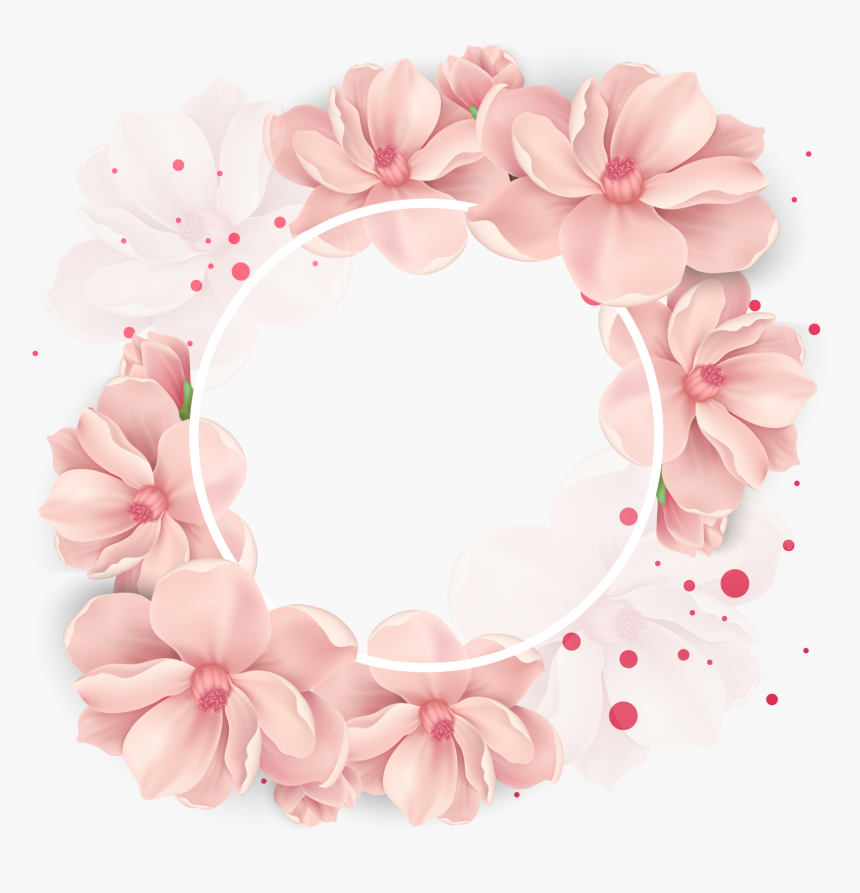 Flower Cherry Wreath Decoration Vector Wedding Clipart - Flower Pastel, HD Png Download, Free Download