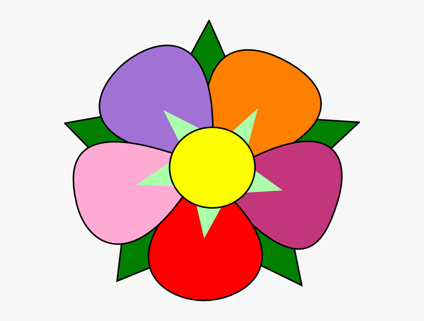 Clip Art At Clker - Five Petal Flower Clipart, HD Png Download, Free Download