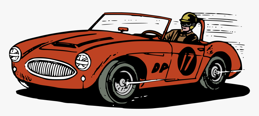 Land Car,cartoon,classic Car,coup�,race Car,antique - Race Car Moving Clipart, HD Png Download, Free Download