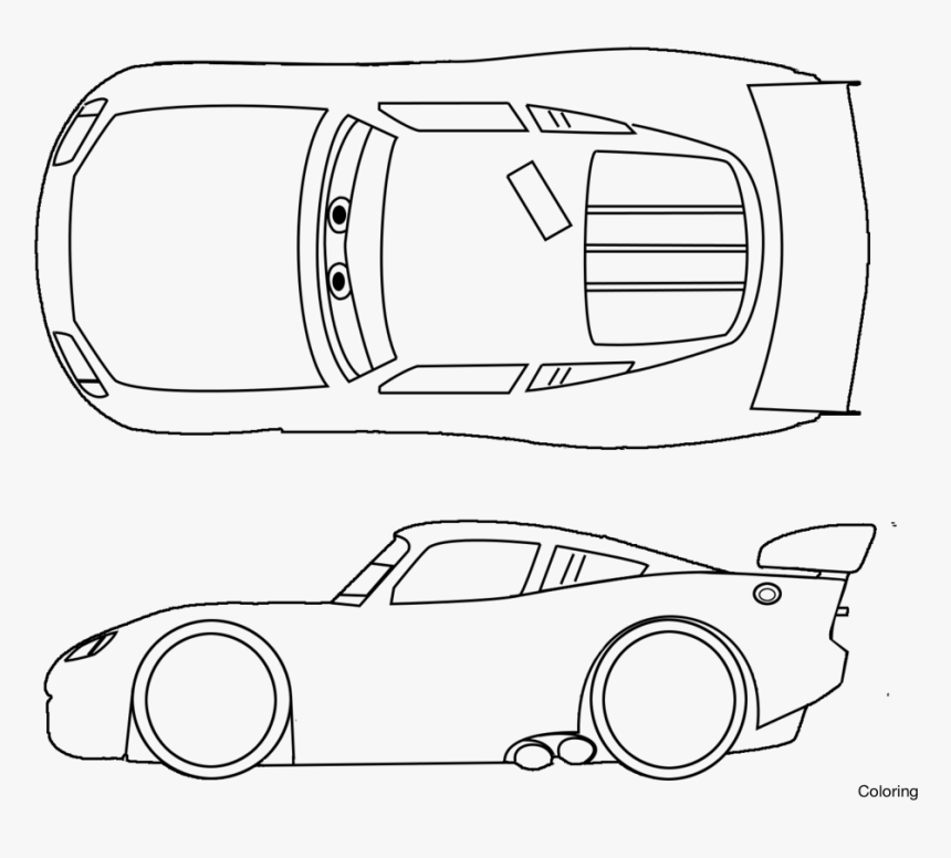 Car Side Drawing At Getdrawings - Lightning Mcqueen To Draw, HD Png Download, Free Download