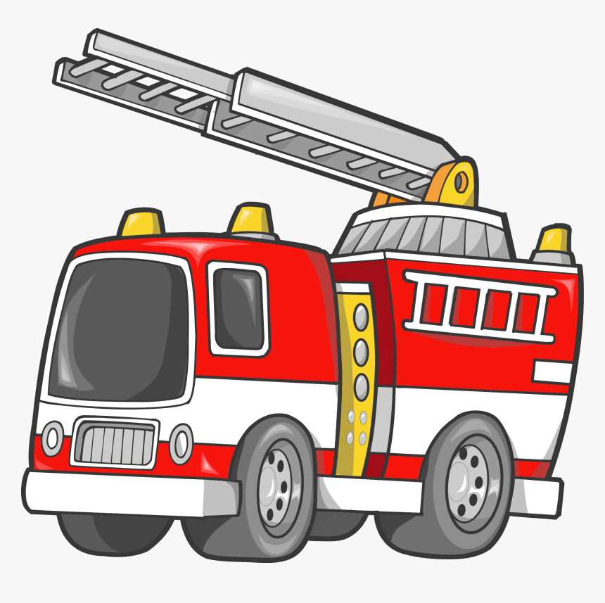 Engine Fire Car Firefighter Vector Truck Cartoon Clipart - Fire Truck Clip Art, HD Png Download, Free Download