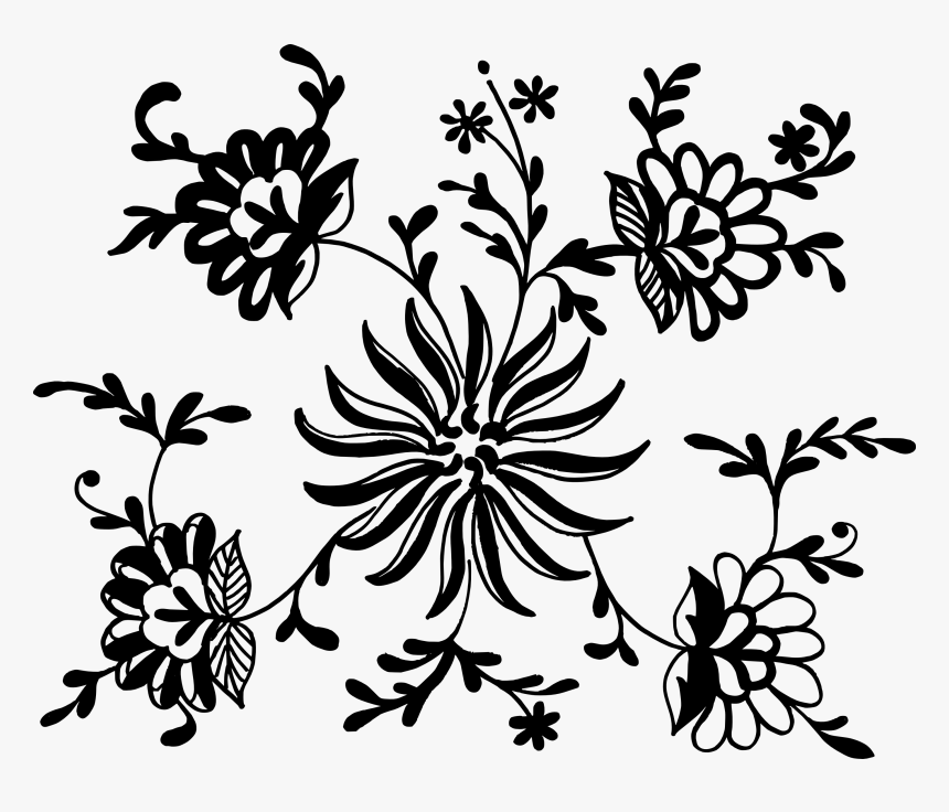 Png Flowers Ornament Vector, Transparent Png, Free Download