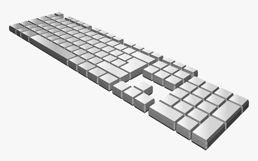 Computers Keyboard Pc Perspective View - Keyboard Perspective, HD Png Download, Free Download
